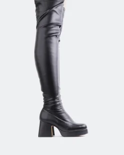 Over-the-knee|Stretch-L'INTERVALLE Ulina Black Stretch