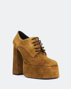 Platforms|Lace-up-L'INTERVALLE Ursuline Brown Suede