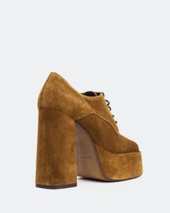 Platforms|Lace-up-L'INTERVALLE Ursuline Brown Suede
