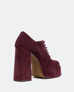 Platforms|Lace-up-L'INTERVALLE Ursuline Burgundy Suede