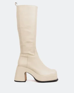 Platform|Tall Boots-L'INTERVALLE Valletta Off White Leather