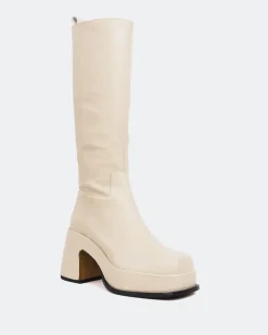 Platform|Tall Boots-L'INTERVALLE Valletta Off White Leather