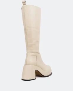 Platform|Tall Boots-L'INTERVALLE Valletta Off White Leather