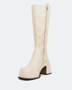 Platform|Tall Boots-L'INTERVALLE Valletta Off White Leather