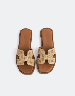 Flats-L'INTERVALLE Valmy Camel Raffia