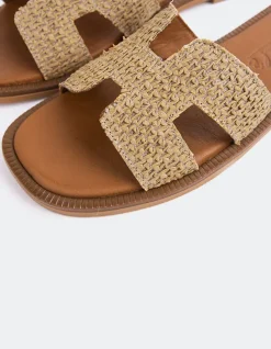 Flats-L'INTERVALLE Valmy Camel Raffia