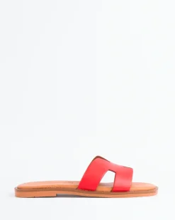 Flats-L'INTERVALLE Valmy Red Leather