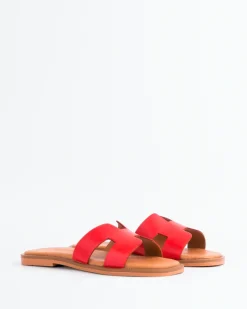 Flats-L'INTERVALLE Valmy Red Leather