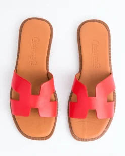 Flats-L'INTERVALLE Valmy Red Leather