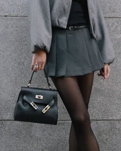 Top Handle-L'INTERVALLE Vance Black Leather