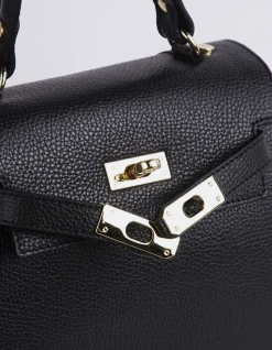 Top Handle-L'INTERVALLE Vance Black Leather