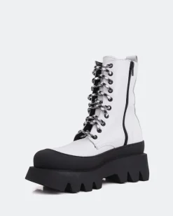 Lace-up|Ankle Boots-L'INTERVALLE Vancouver White Leather