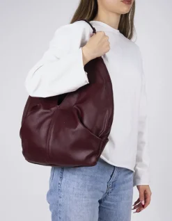 Top Handle-L'INTERVALLE Varana Burgundy Leather