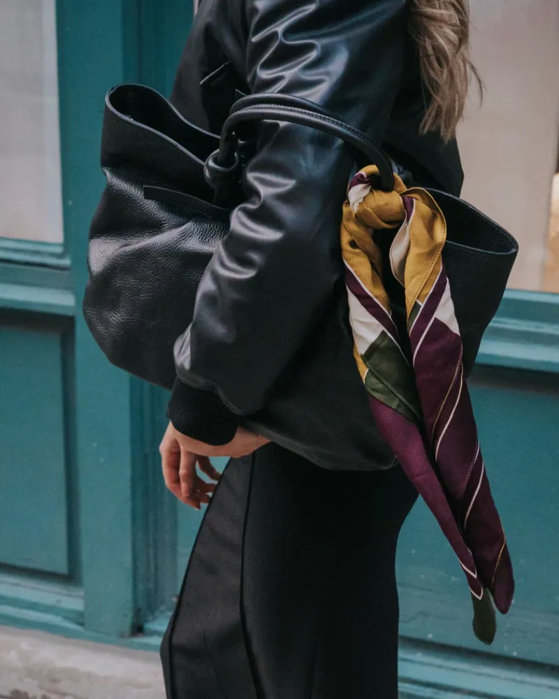 Top Handle-L'INTERVALLE Varden Black Leather