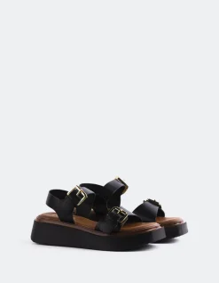 Wedges-L'INTERVALLE Varvara Black Leather