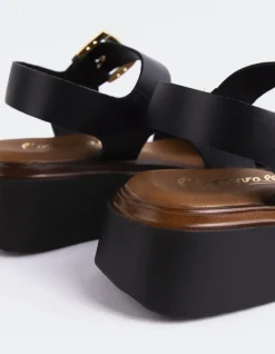 Wedges-L'INTERVALLE Varvara Black Leather