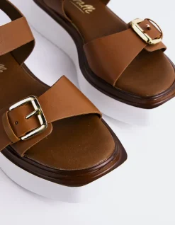 Wedges-L'INTERVALLE Varvara Tan Leather