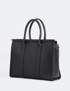 Top Handle-L'INTERVALLE Veena Black Leather
