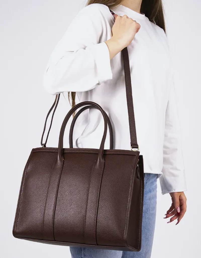 Top Handle-L'INTERVALLE Veena Brown Leather