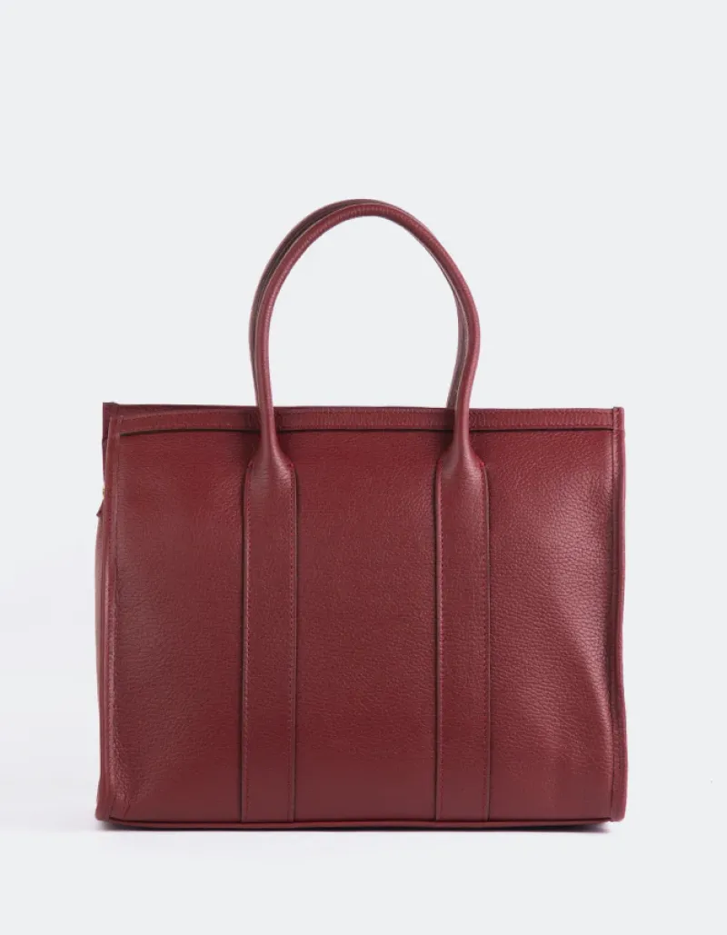Top Handle-L'INTERVALLE Veena Burgundy Leather