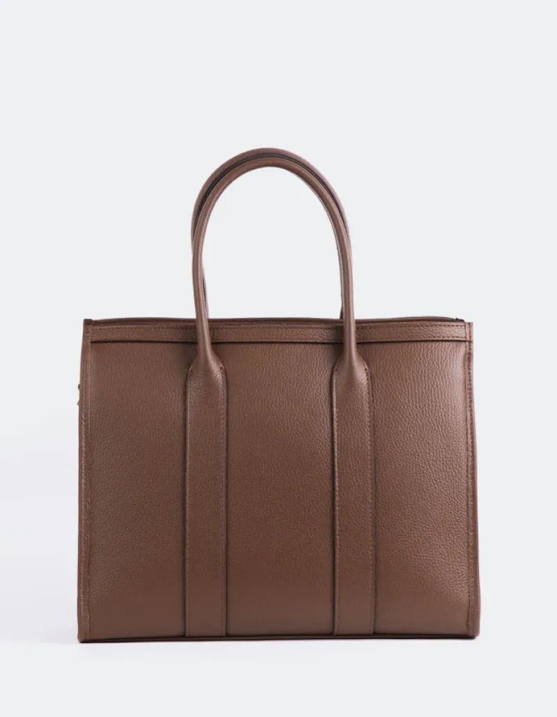 Top Handle-L'INTERVALLE Veena Cognac Leather