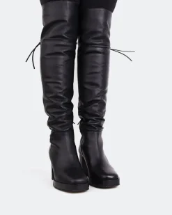 Over-the-knee|Platform-L'INTERVALLE Veneto Black Leather