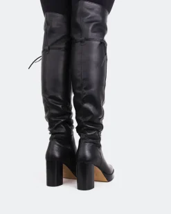 Over-the-knee|Platform-L'INTERVALLE Veneto Black Leather
