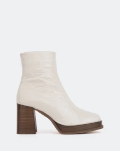 Platform|Ankle Boots-L'INTERVALLE Venezia Off White Naplack