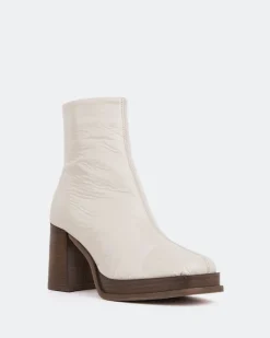 Platform|Ankle Boots-L'INTERVALLE Venezia Off White Naplack
