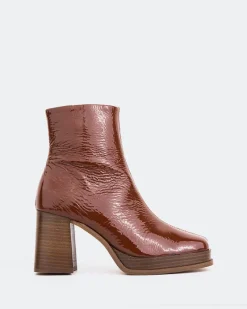 Platform|Ankle Boots-L'INTERVALLE Venezia Tan Naplack