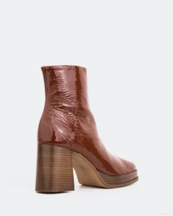 Platform|Ankle Boots-L'INTERVALLE Venezia Tan Naplack