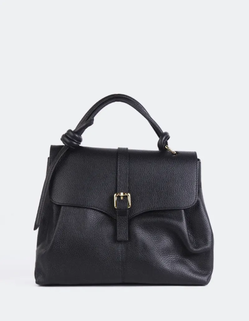 Top Handle-L'INTERVALLE Verone Black Leather