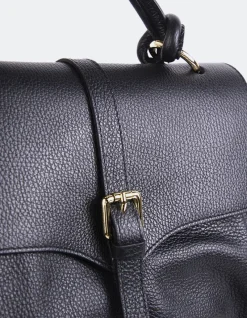 Top Handle-L'INTERVALLE Verone Black Leather