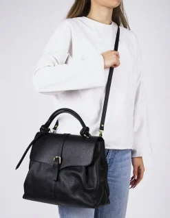 Top Handle-L'INTERVALLE Verone Black Leather