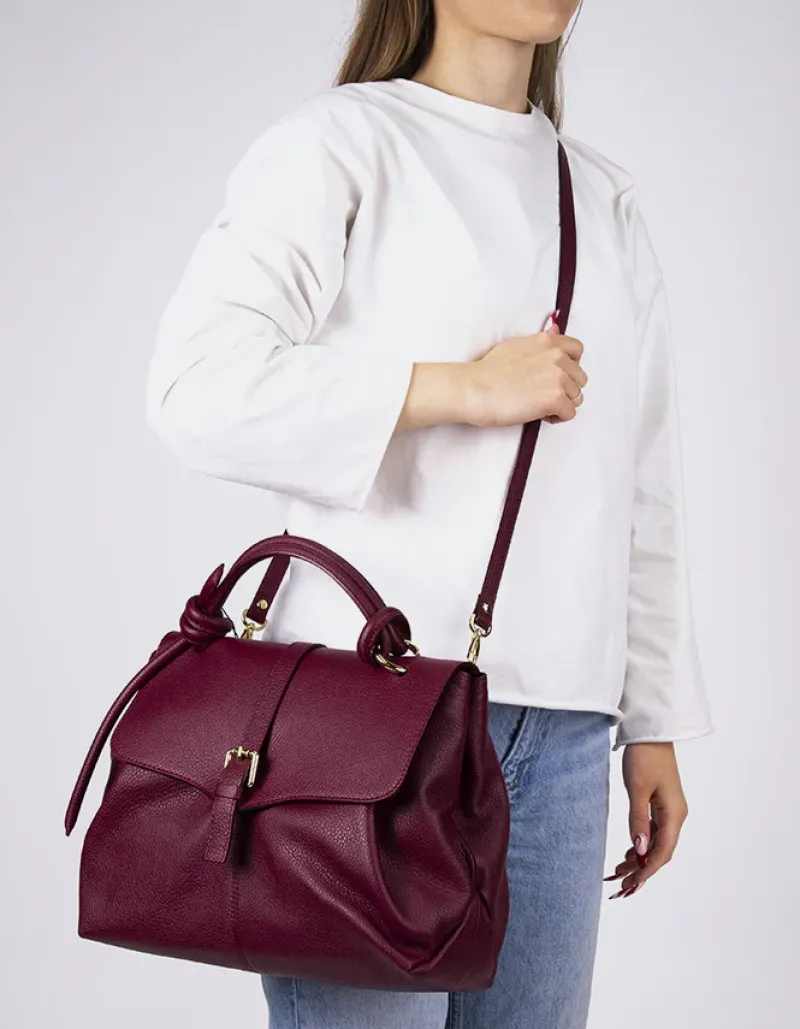 Top Handle-L'INTERVALLE Verone Burgundy Leather