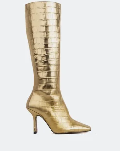 Tall Boots-L'INTERVALLE Viger Bronze Croco