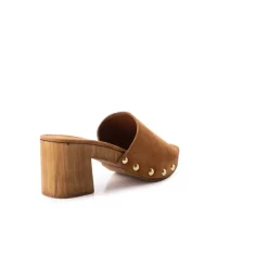 Wood Sandals|Mules-L'INTERVALLE Vild Cognac Suede