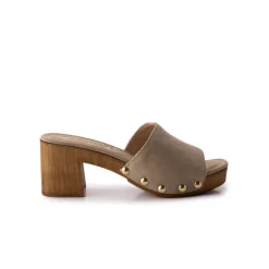 Wood Sandals|Mules-L'INTERVALLE Vild Mocha Suede