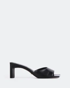 Mid Heels|Mules-L'INTERVALLE Visalia Black Leather