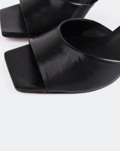 Mid Heels|Mules-L'INTERVALLE Visalia Black Leather