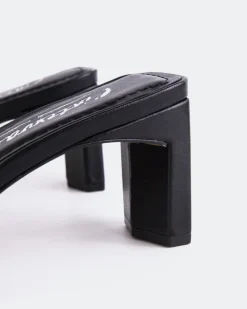 Mid Heels|Mules-L'INTERVALLE Visalia Black Leather