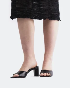 Mid Heels|Mules-L'INTERVALLE Visalia Black Leather