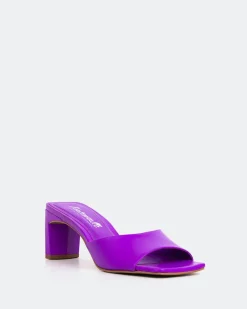 Mid Heels|Mules-L'INTERVALLE Visalia Violet Leather