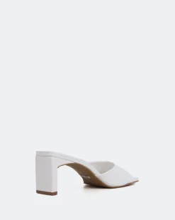 Mid Heels|Mules-L'INTERVALLE Visalia White Leather