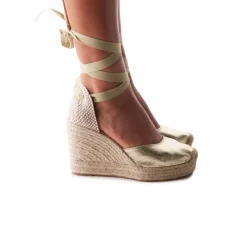 Espadrilles-L'INTERVALLE Volta Gold Canvas