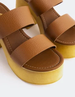 Wood Sandals|Platform-L'INTERVALLE Vyronas Tan Leather