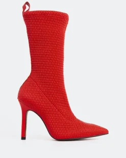 Stretch|Ankle Boots-L'INTERVALLE Vézelay Red Stretch