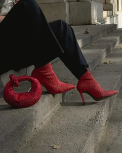 Stretch|Ankle Boots-L'INTERVALLE Vézelay Red Stretch