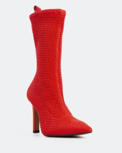 Stretch|Ankle Boots-L'INTERVALLE Vézelay Red Stretch