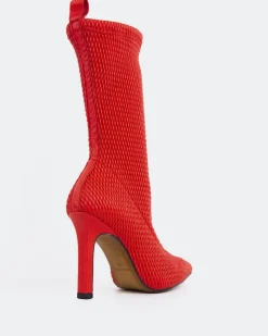 Stretch|Ankle Boots-L'INTERVALLE Vézelay Red Stretch